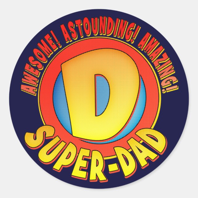 Super Vater Vatertag Sticker (Vorderseite)