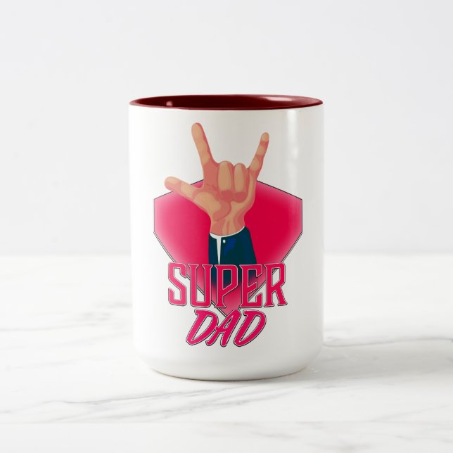 Super VATER Zweifarbige Tasse (Mittel)