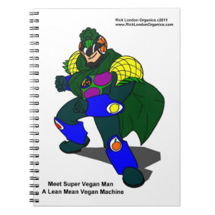 Super Vegan Mann (unser Maskottchen) Spiralblock Notizblock