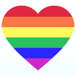 Super Vivid Vibrant Colorful LGBTQ Rainbow Stripes Herz-Aufkleber