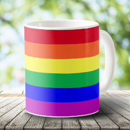 Super Vivid Vibrant Colors Gay Pride Rainbow Flag Kaffeetasse