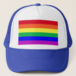 Super Vivid Vibrant Colors Gay Pride Rainbow Flag Truckerkappe