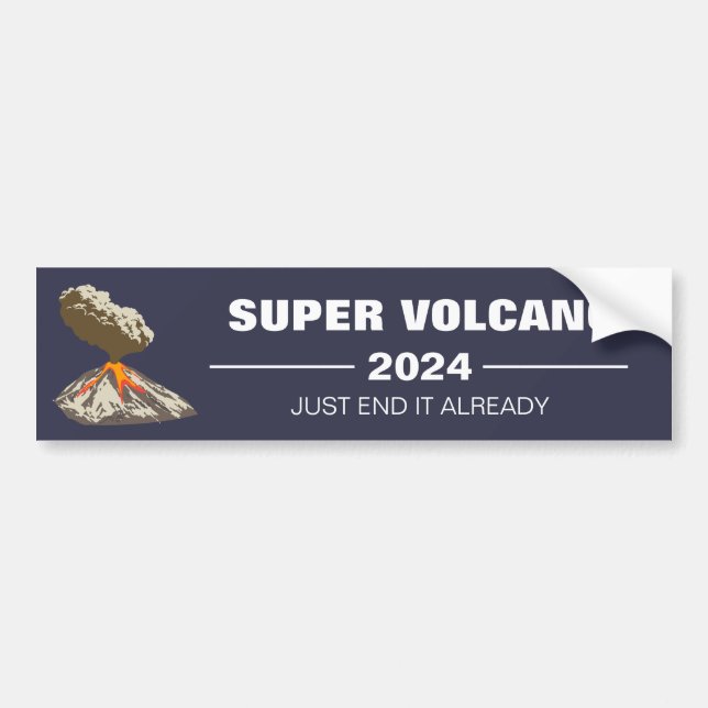 Super Volcano 2024 Autoaufkleber (Vorne)