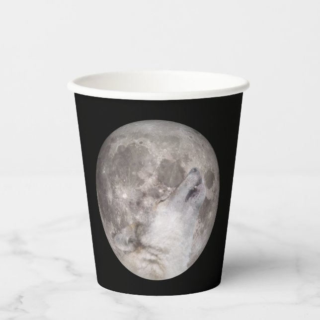 Super Wolf Moon Pappbecher (Vorderseite)