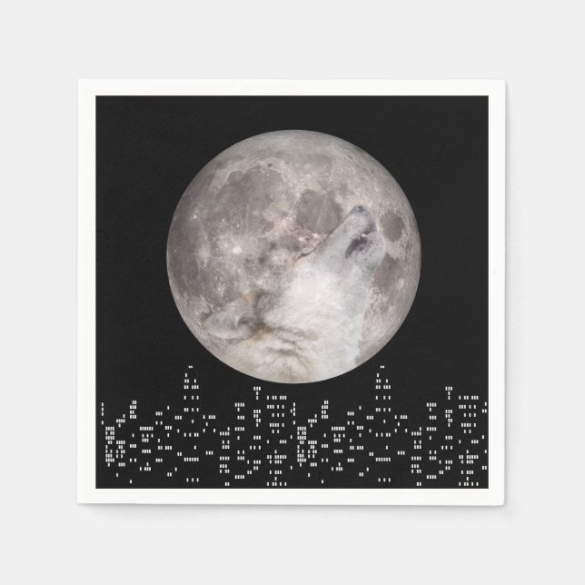 Super Wolf Moon Serviette (Vorderseite)