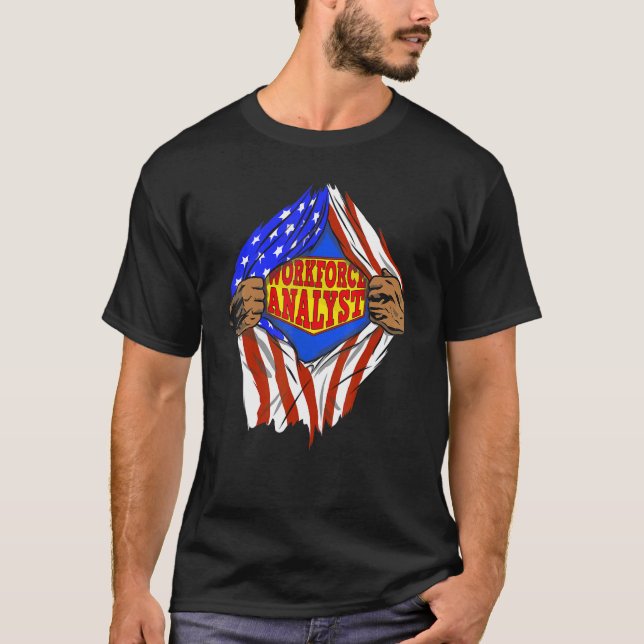 Super Workforce Analyst Hero Job T-Shirt (Vorderseite)