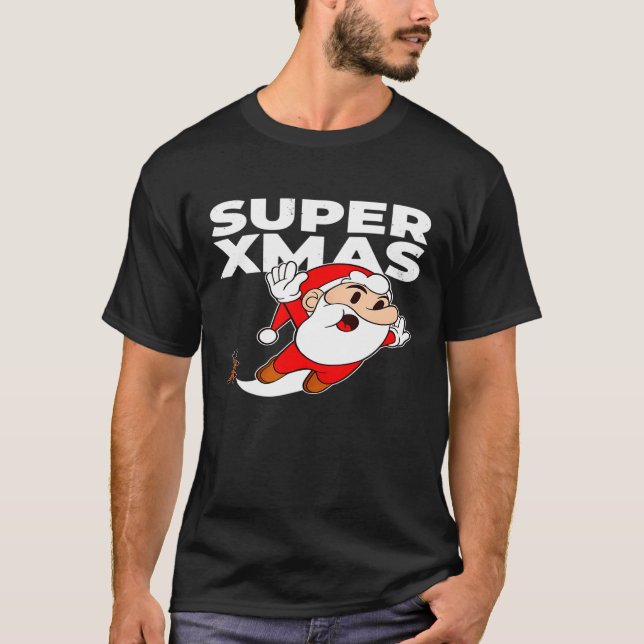Super Xmas Santa Claus Gamer Reindeer Gamer Costu T-Shirt (Vorderseite)