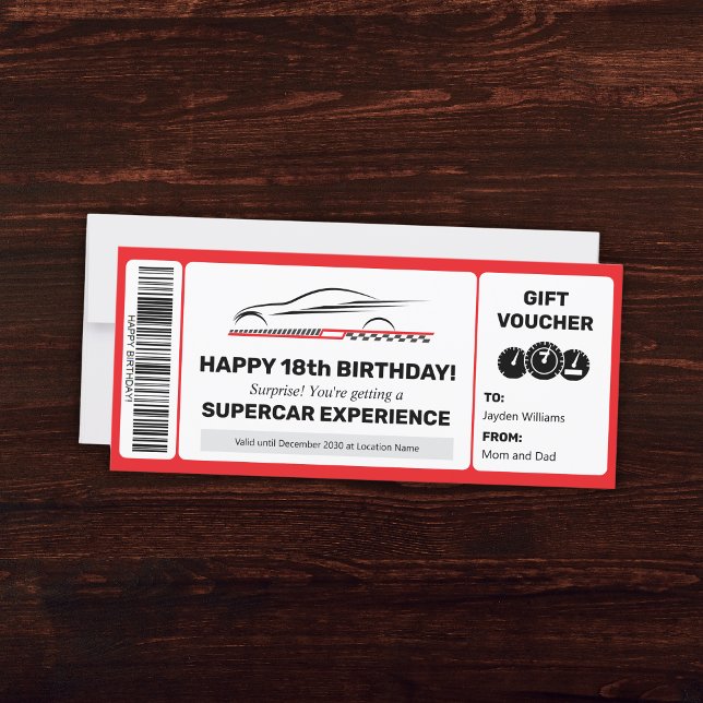 Superauto-Erlebnis-Gutschein bearbeitbare Vorlage (Supercar Experience Voucher Editable Template
)