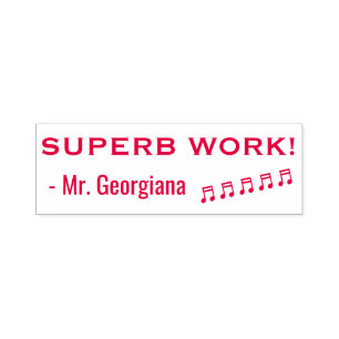 "SUPERB ARBEIT!" Bestätigung Rubber-Briefmarke Permastempel