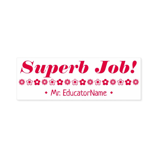 "Superb Job!" + Instructor Name Gummi Briefmarke Permastempel (Design)
