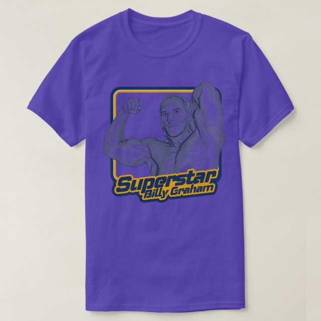 SuperBilly Graham Retro Pro Wrestler T-Shirt (Design vorne)