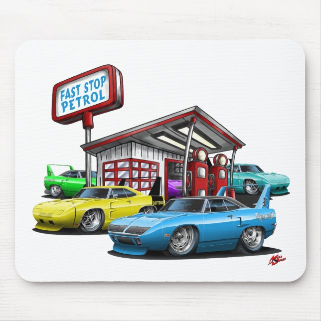 Superbird Tankstelle 1970 Mousepad (Vorne)
