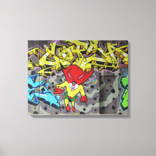 Superbunny Graffiti Leinwanddruck