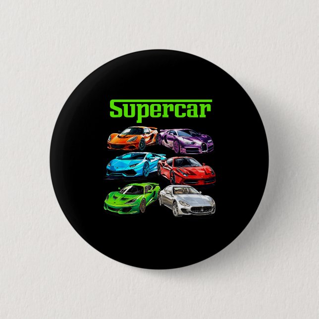 Supercar Cool Car Guy Srts Racing Fan Graphic Men  Button (Vorderseite)