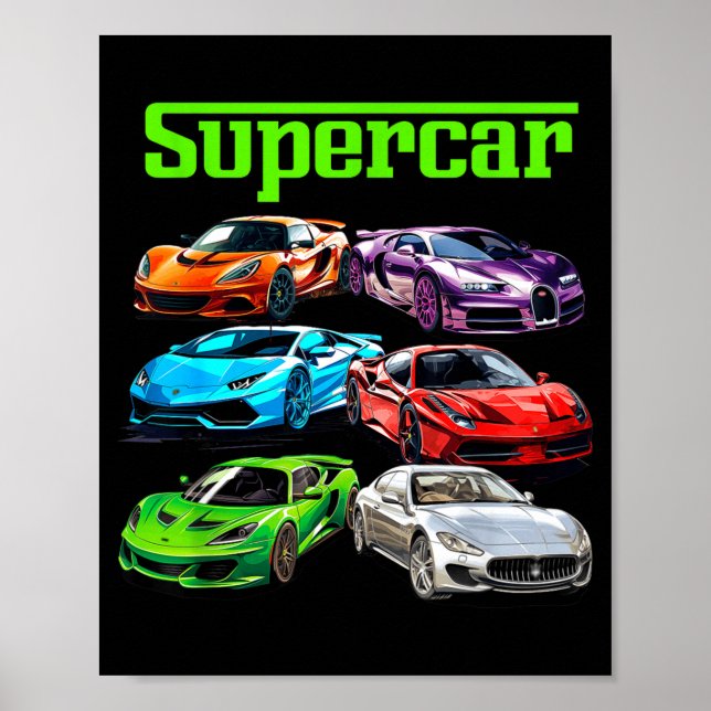 Supercar Cool Car Guy Srts Racing Fan Graphic Men  Poster (Vorne)
