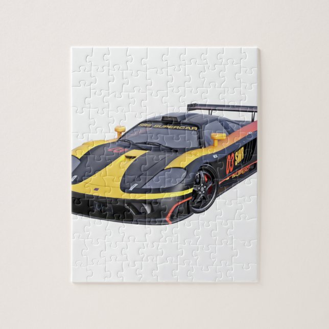 Supercar in Schwarz und Gelb Puzzle (Vertikal)