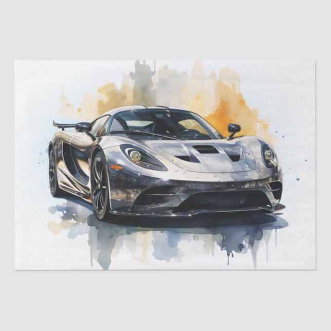 Supercar Racing Car Decoupage Seidenpapier (Vorderseite)