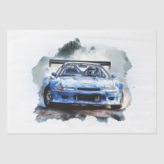 Supercar Racing Car Decoupage Seidenpapier (Vorderseite)