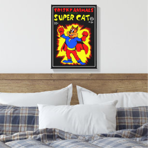 SuperCat Comic Canvas Print Leinwanddruck