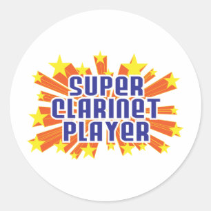 Superclarinet-Spieler Runder Aufkleber