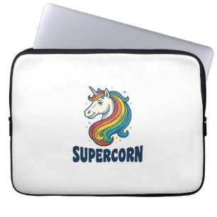 Supercorn Einhorn Vintage Gravur T-Shirt Design Laptopschutzhülle