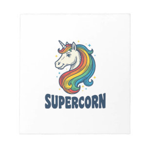 Supercorn Einhorn Vintage Gravur T-Shirt Design Notizblock