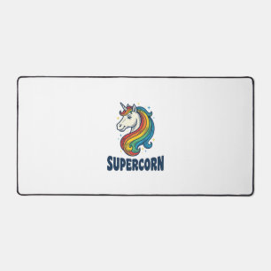 Supercorn Einhorn Vintage-Stich T-Shirt Design Schreibtischunterlage
