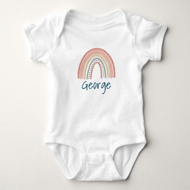 Supercute Boho Regenbogen Baby Bodysuit Strampler (Vorderseite)