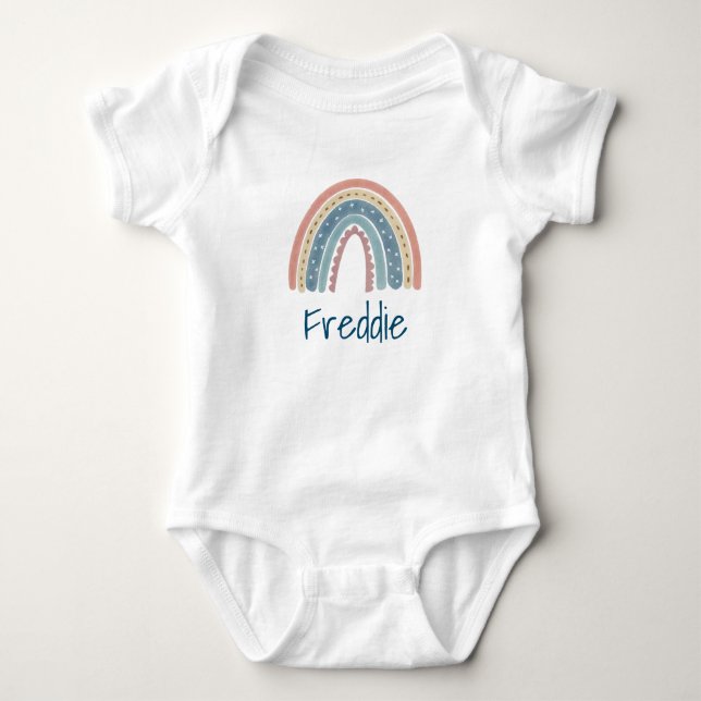 Supercute Boho Regenbogen Baby Bodysuit Strampler (Vorderseite)