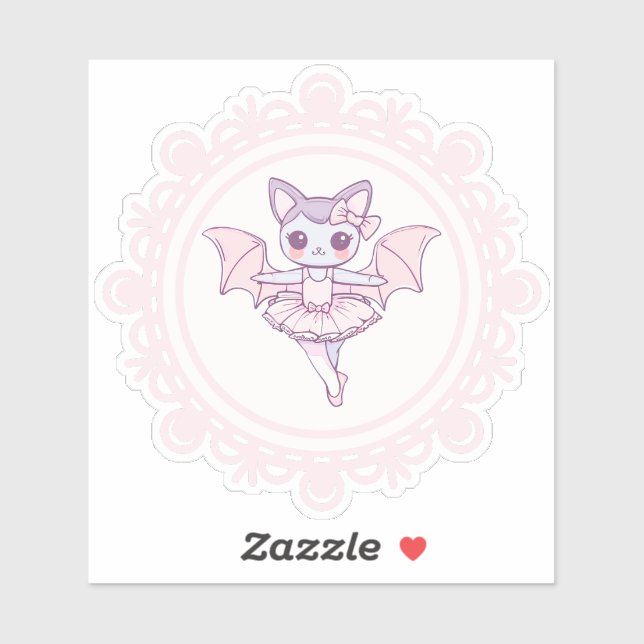 Supercute Pinky Ballerina Bat Aufkleber (Blatt)