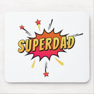 Superdad Comic Retro Pop Art Mauspad