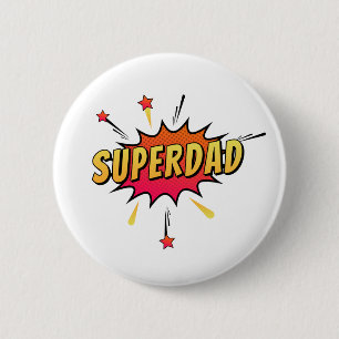 Superdad Comic Retro Pop Art Schaltfläche Button