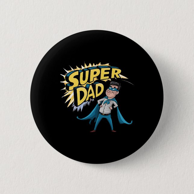 Superdad Funny Superhero Vater Kostüm für F Button (Vorderseite)