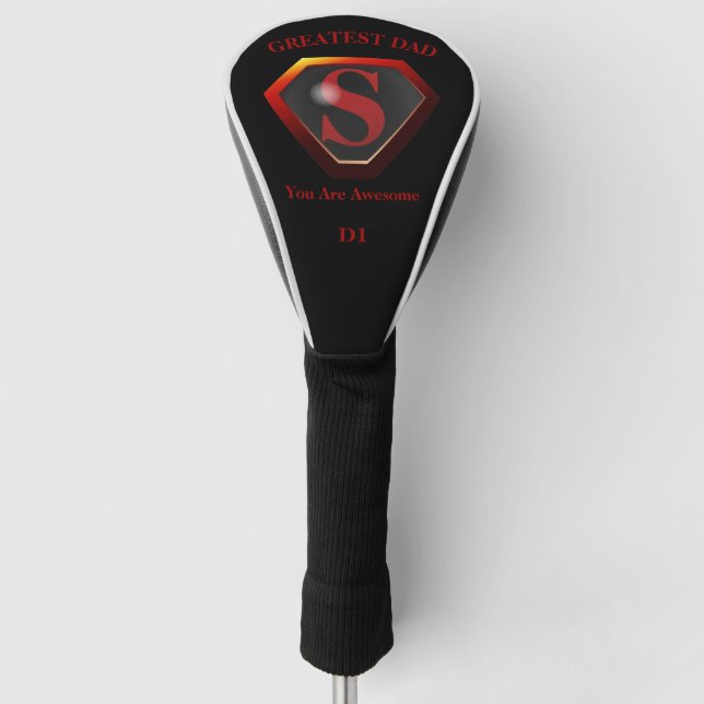 SuperDad schwarz Golf Headcover (Vorderseite)