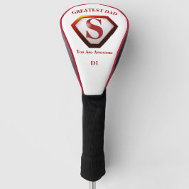 SuperDad White+Red Pipe Golf Headcover