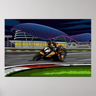 SuperDuke on the race track Poster