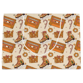 Superfloral Retro Christmas Joy Große Geschenktüte