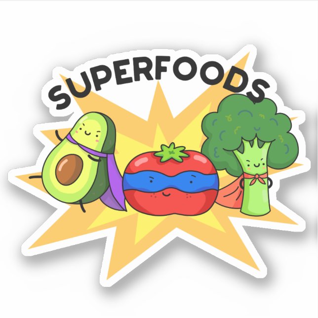Superfood Funny Gemüse Puppe Aufkleber (Vorderseite)