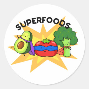 Superfood Funny Gemüse Puppe Runder Aufkleber
