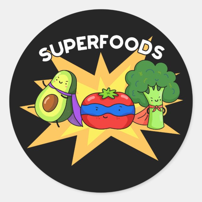 Superfood Funny Gemüse Puppe Runder Aufkleber (Vorderseite)