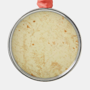 Superfrisches Mehl Tortilla Textur Masa bueno Silbernes Ornament