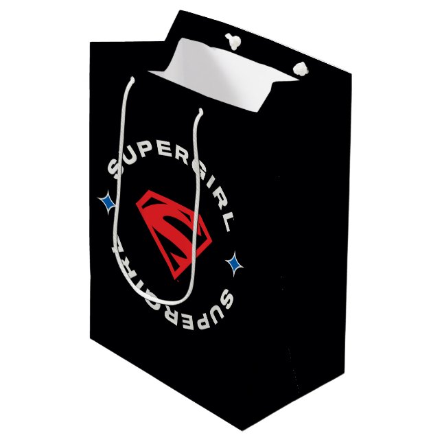 Supergirl Age of Heroes Circle S-Shield Mittlere Geschenktüte (Vorderseite Schrägansicht)