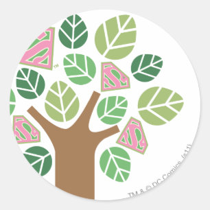 Supergirl All Natural Tree Runder Aufkleber