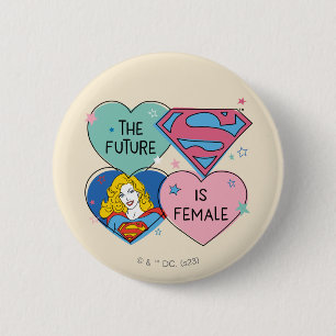 Supergirl aus dieser Welt Retro Grafik Button