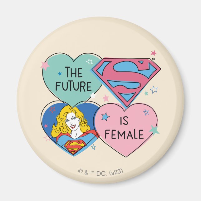 Supergirl aus dieser Welt Retro Grafik Magnet (Vorne)