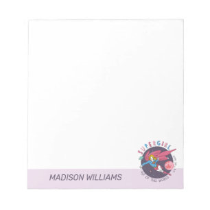 Supergirl aus dieser Welt Retro Grafik Notizblock