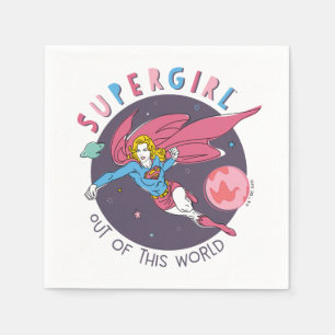 Supergirl aus dieser Welt Retro Grafik Serviette