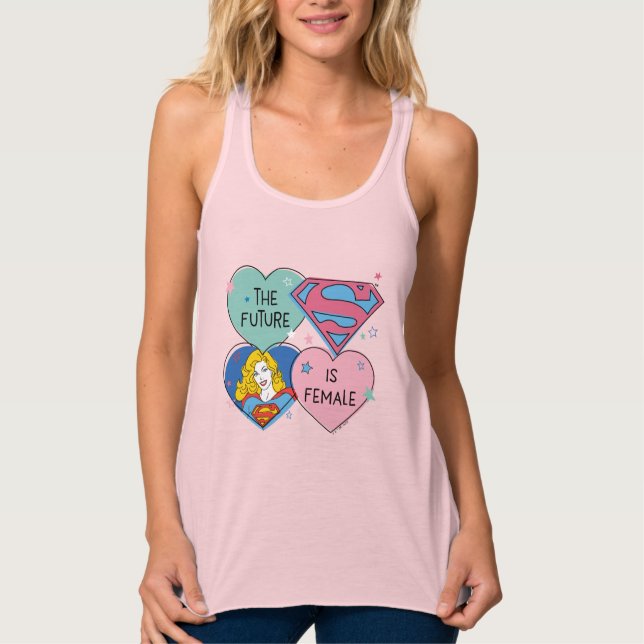 Supergirl aus dieser Welt Retro Grafik Tank Top (Vorderseite)