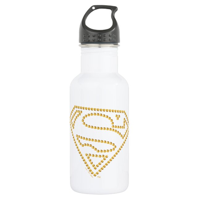 Supergirl bestickt S-Shield Edelstahlflasche (Vorderseite)