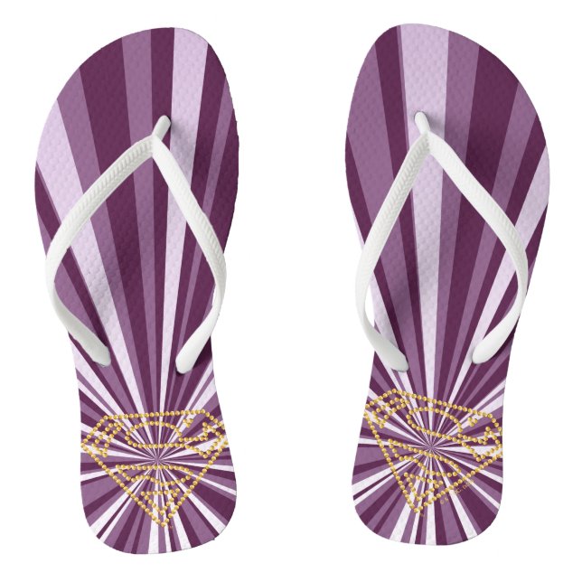 Supergirl bestickt S-Shield Flip Flops (Fußbett)